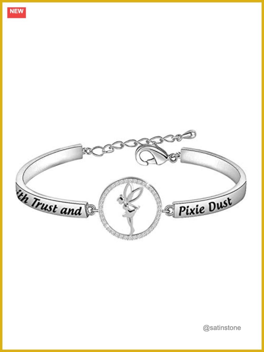 Stainless Steel Fairy Angel Wings Bangle Bracelet Gift for Princess Women